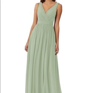 Azazie Kora dress in sage green